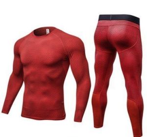 Men's Casual And Comfortable Compression Muscle Gym Shorts (Option: Red-XL-Long)