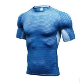 Men's Casual And Comfortable Compression Muscle Gym Shorts (Option: Blue-S-Clothes)