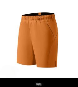 Men's Summer Outdoor Shorts Thin, Quick-Dry Straight-Leg Pants (Option: Orange-XXXL)