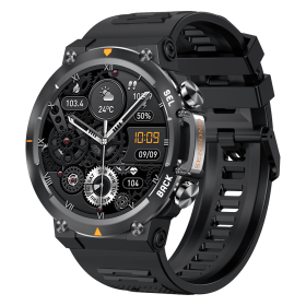 MAX18 Men Smartwatch AMOLED1.43inch Big Screen BT Calls Gesture Control AI Voice Sports Smart Watch Men (Color: black)