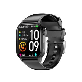 G93 New Smart Watch Men Women 1.85'' Square Screen Sports Waterproof BT Call Heart Rate Tracker Clock Men SmartWatch (Color: black)