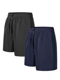 Men's Sweatpants - 3 Points Quick-dry 2 Pairs Of Black Zhangqing (Option: 2pcs-M)