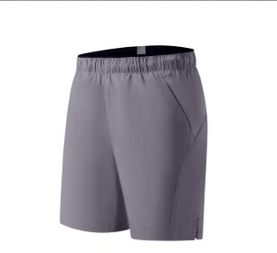 Men's Summer Outdoor Shorts Thin, Quick-Dry Straight-Leg Pants (Option: Grey-L)