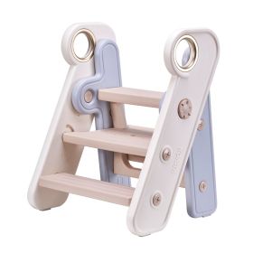VEVOR Toddler Step Stool, Adjustable 3 Step to 2-Step Kitchen Stool for Kids, Foldable Plastic Standing Tower Leaning Stool with Handles for Kitc (Default: Default)
